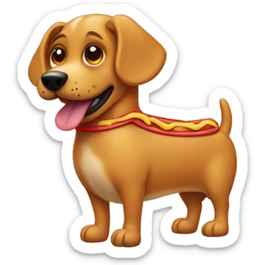 weenier dog wearing a hotdog costume  sticker