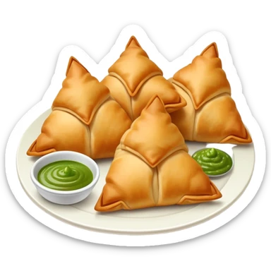 Samosas with chutney on the side sticker