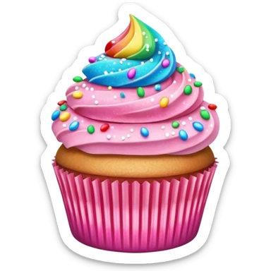 Pink sparkly cupcakes sticker