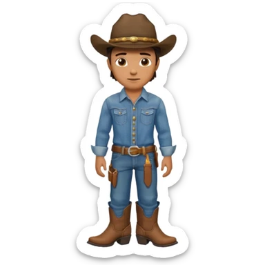 A realistic cowboy sticker
