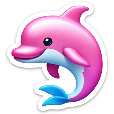 Pink dolphin with glitter  sticker