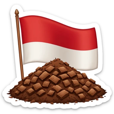 Make a Indonesian flag with poop in the middle sticker