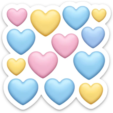 Hearts with pastel colors sticker