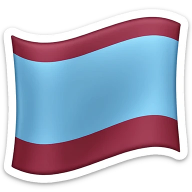  dark burgandy and light blue colour flag sticker