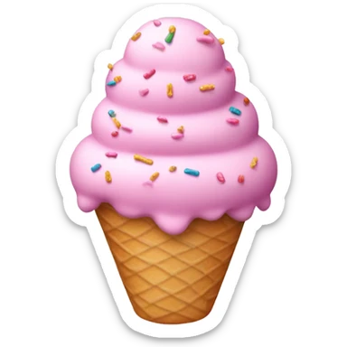 pink ice cream with sprinkles sticker