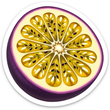 passion fruit sliced juicy sticker