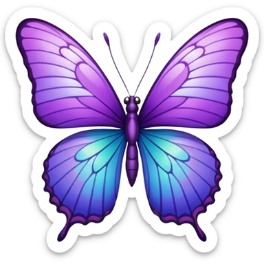 Purple butterfly with sharp ends on each wing sticker
