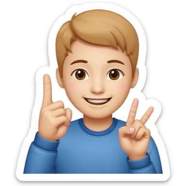 A Smiling Face with Smiling Eyes emoji with a hand korean finger heart emoji that has the middle finger sticking out sticker