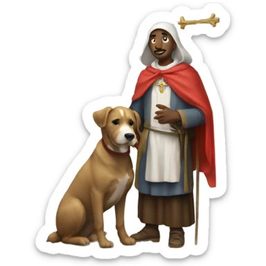 saint martin helping the poor with his sticker