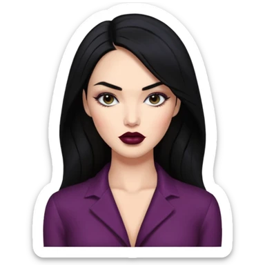 “Emoji girl, femme fatale, black hair. megan fox vibes sticker