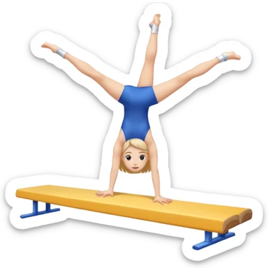 Girl doing a flip on gymnastics beam sticker