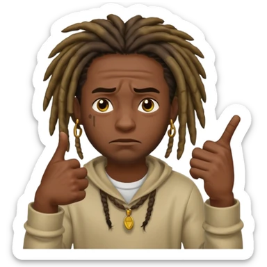 Thumbs down black skinned guys with dreads with his thumbs pointing down sticker