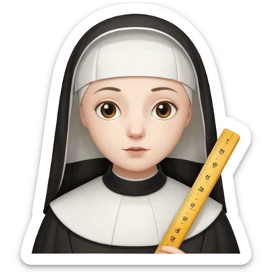 Nun with a ruler sticker