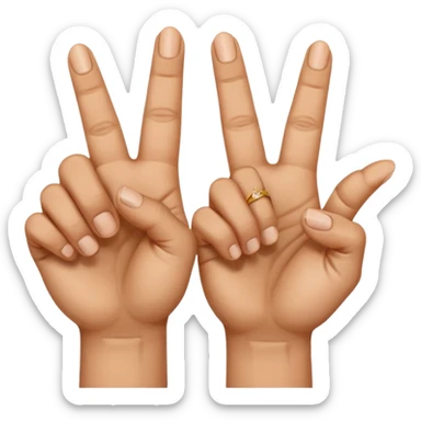 Manos con el dedo del medio y el anular cursados sticker