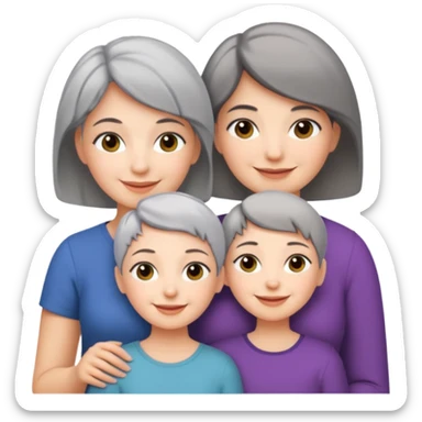 A mum with short Gray hair and her two adult daughters sticker