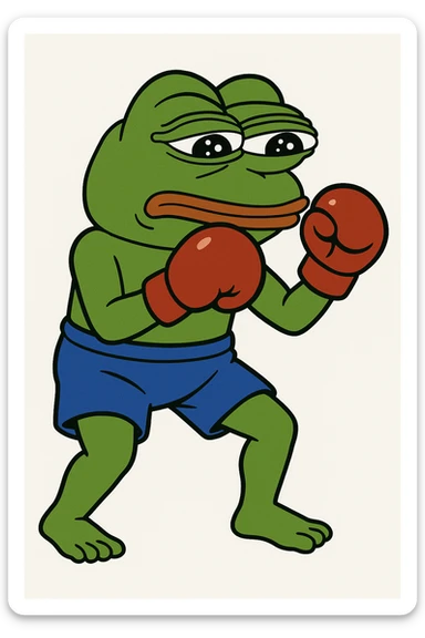 create a pepe boxing, white background sticker