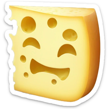 Irish cheese with hidden face sticker