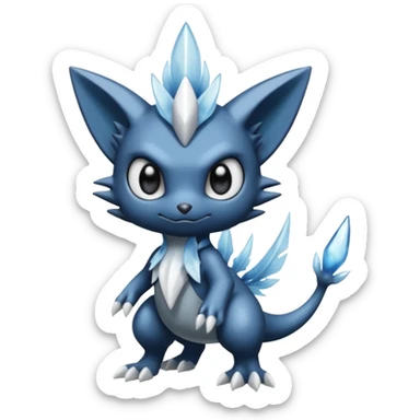 Elemental dark dusky mechanical frosty fairy-like fantasy epic rare Glalie-Sneasel-Togetic-Pokémon-Fakémon-hybrid-creature sticker