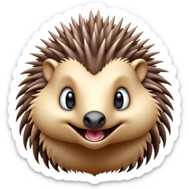 Cinematic Comical Echidna Portrait Emoji, Head tilted dramatically with an exaggeratedly amused expression, featuring a quirky, spiky fur with a scrunched-up face and wide, expressive eyes full of playful disbelief, Simplified yet hilariously expressive features, highly detailed, glowing with a slightly sassy glow, high shine, dramatic yet playful, stylized with an air of cheeky mischief, bright and endearing, soft glowing outline, capturing the essence of a spirited and over‐the‐top echidna, so meme‐worthy it feels like it could prick its way into internet fame instantly! sticker