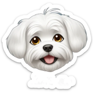 Cute maltese dog smile sticker