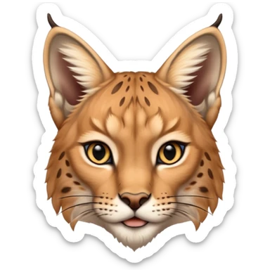A high-resolution photo-realistic digital illustration of a baby lynx, chest upward A high-resolution, photo-realistic digital illustration of a majestic young Eurasian lynx, shown from the shoulder upwards with lynx markings, zoomed out sticker