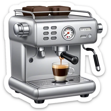 Silver espresso machine sticker