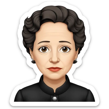 a hand drawn black outline portrait of Hannah Arendt sticker