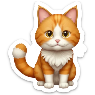 Make me a orange tabby cat with a white chin and a bit of white on the end of his tail sticker