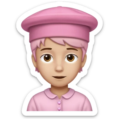 pink hatt and dress  man boy sticker