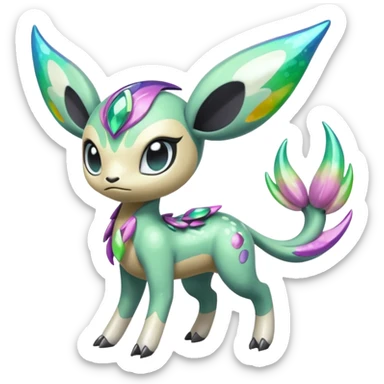 Colorful Shiny Edgy Cool Badass Painted Splashed Exotic Meloetta-Palkia-Virizion-Stitch-Fakémon-creature-hybrid sticker