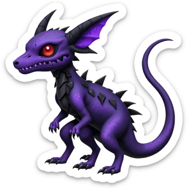 Edgy Spooky Gothic Evil Duskull-Salandit-Umbreon-Fakémon-hybrid-creature (full body)  sticker