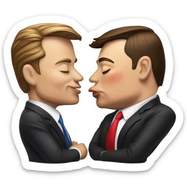 Elon musk kissing donald trump sticker