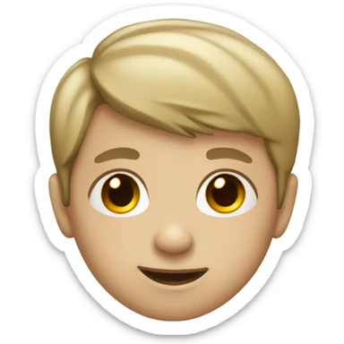 A boy with beige skin , short hair , big nose and lips  sticker