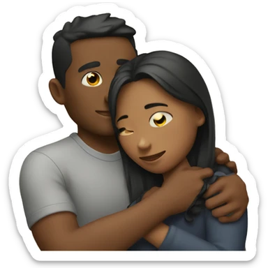 A girl hugging her boyfriend  sticker