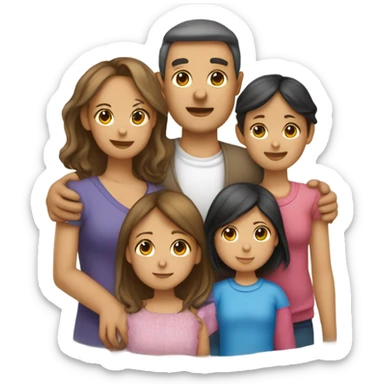 Familia de 10 personas papá mamá niña de 6 años niña de 15 años y bebe de 2 mese sticker