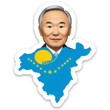 nazarbayev with kazakhstan falg sticker