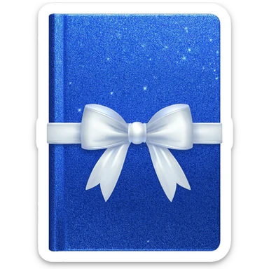 notebook cobalt glittery sparkle with bow white sticker
