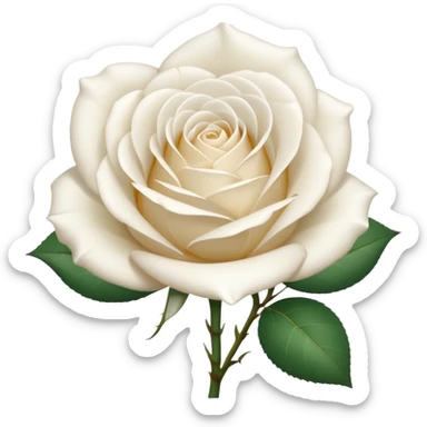 white rose, without green leaves, just flower sticker