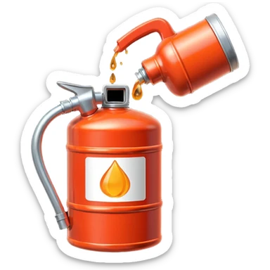 simple red gasoline canister plain pouring orange drops sticker