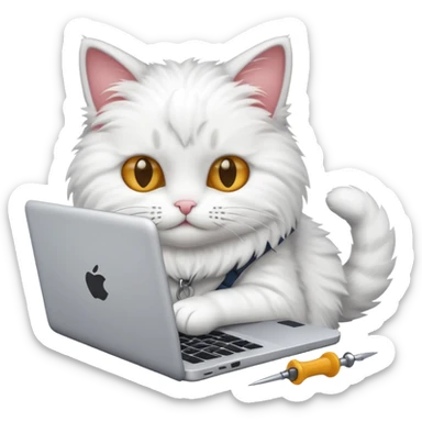 one cat repair windows laptop sticker