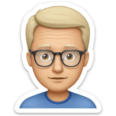 Emoli hombre con lentes poco cabello y nariz grande sticker