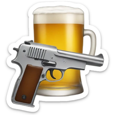 Pistola con una cerveza  sticker