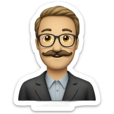 teacher with mustache on blackboard background sticker