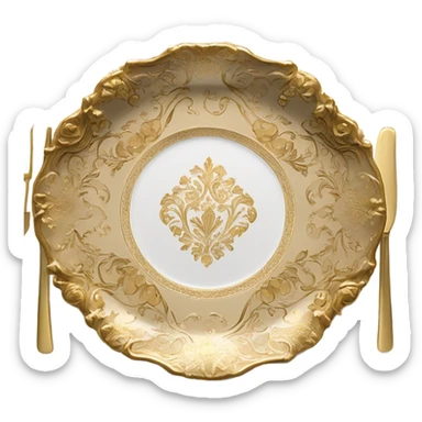 vintage rococo highly detailed plate sticker