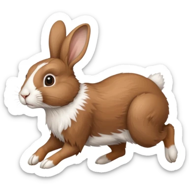 High resolution of a running farm rabbit sticker