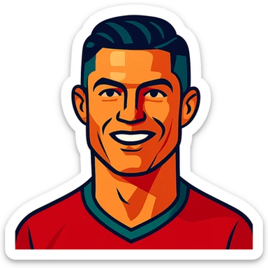 vibrant toon style portrait of Ronaldo sticker