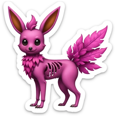 Magenta Brown Skinny Skeleton-Flareon-fairy sticker