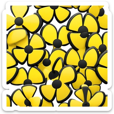 Standard yellow and black trefoil radioactive hazard warning symbol sticker