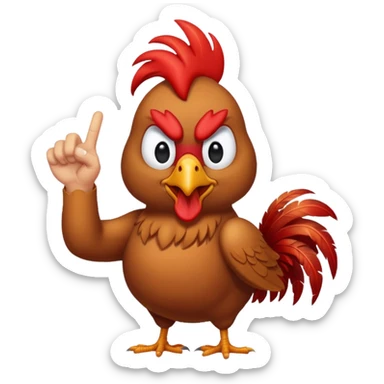 A rooster flipping the middle finger sticker