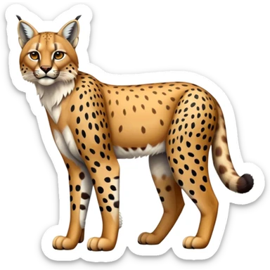 Cute realistic colorful bobcat-lynx-cheetah-caracal-leopard-hybrid-fusion full body with patterns and markings sticker